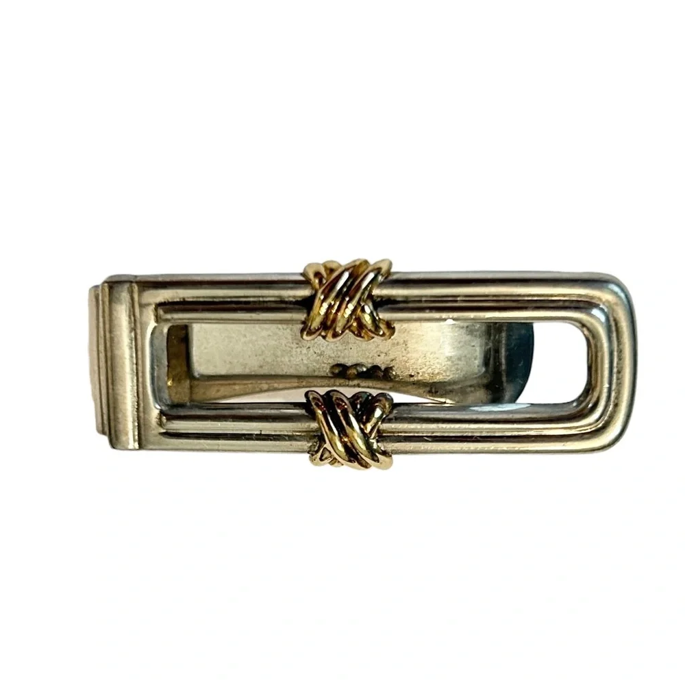 Tiffany & Co 1995 Sterling Silver & 18k 750 Yellow Gold Money Clip X Mens Gift